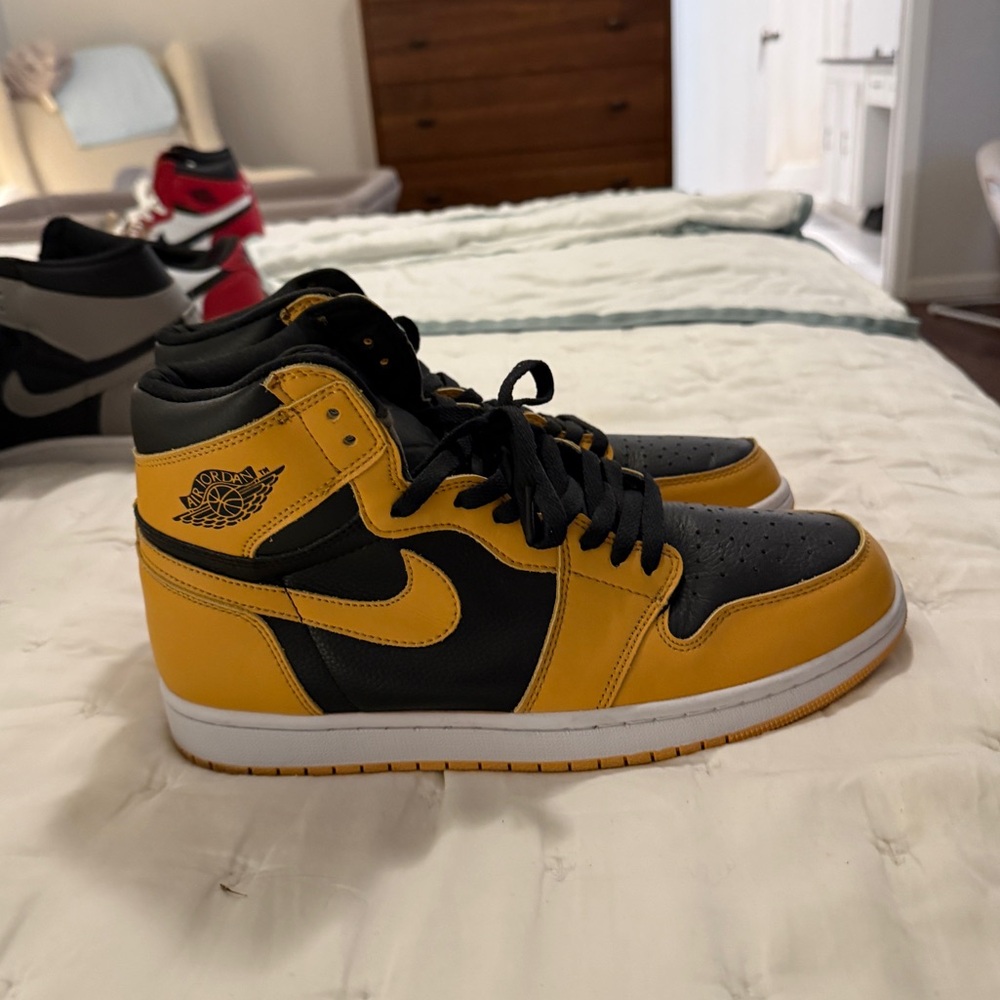 Black and Yellow High-Top Sneakers